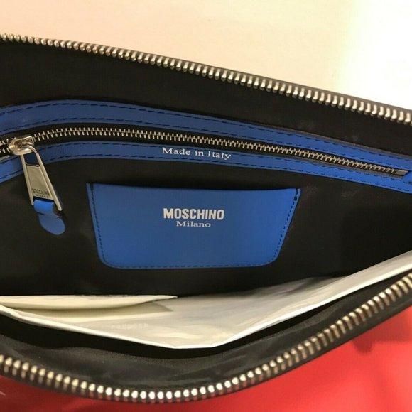 AW18 EYES LEATHER CLUTCH HANDBAG #MOSCHINOEYES - Picture 4 of 12